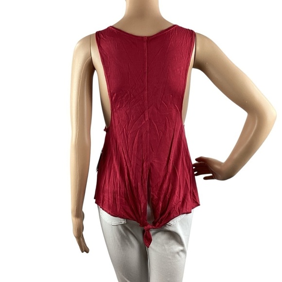 Trina Turk Recreation Muscle Tank Size XS Wine Red - Picture 5 of 7
